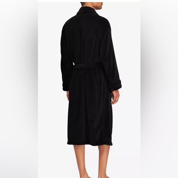 🎁🎄NWT Polo Ralph Lauren men’s unisex plush black robe Small can fit medium🎁 - Picture 2 of 6